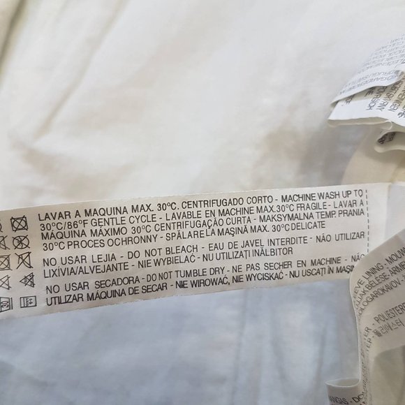 Zara Faux White Leather Jacket w/ Quilted Pattern - Picture 10 of 12